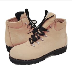 NEW Montelliana 1965 Bluma Leather Lace Up Ankle Boot Blush